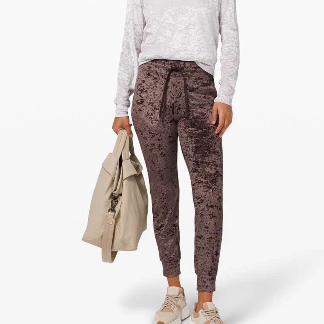 Lululemon Ready To Crush Joggers Pants Size 4 French Press Brown Crushed Velvet